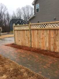 Wood privacy fence with lattice top